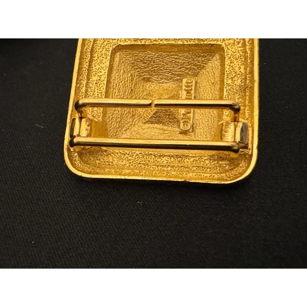 Vintage Paquette Mixed Metal‎ 2 Piece Interlocking Belt Buckle Rhinestone